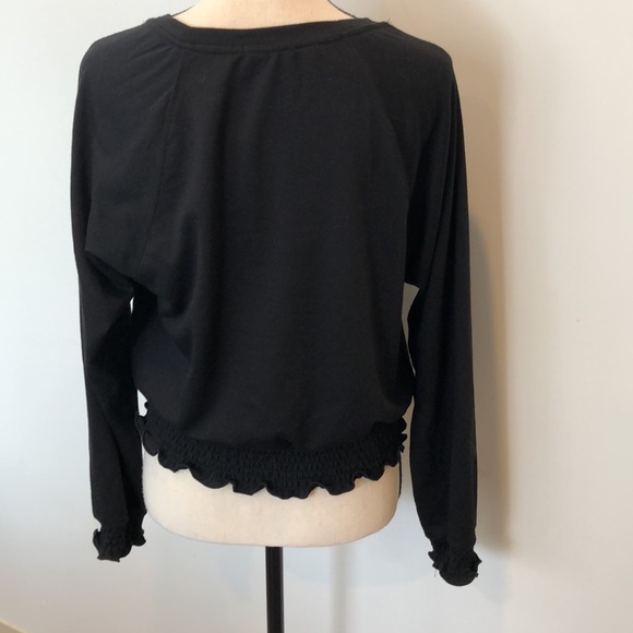 🎄Heart hips black long sleeve top with frills SZ L - Picture 5 of 8